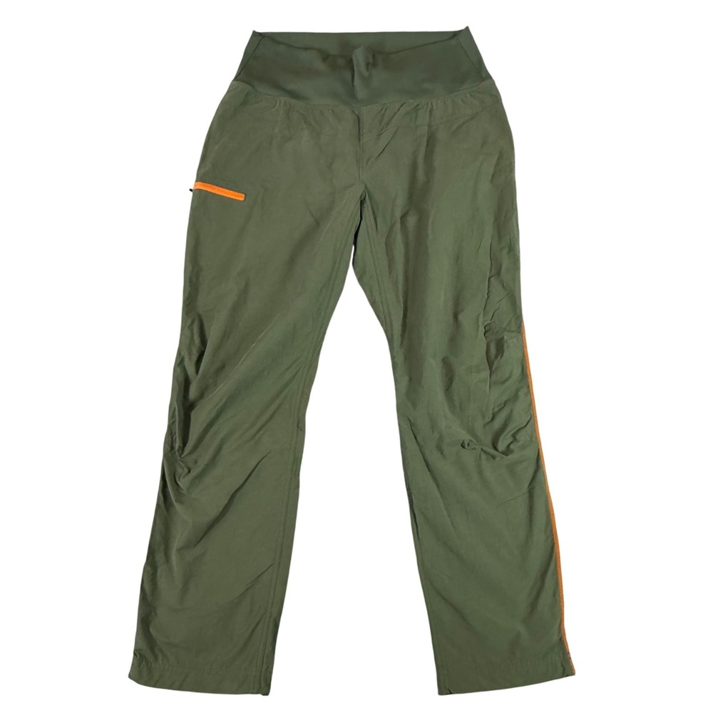 Marmot Womens XL Olive Green Orange Contrast Stitch Hiking Pants Stretch Outdoor